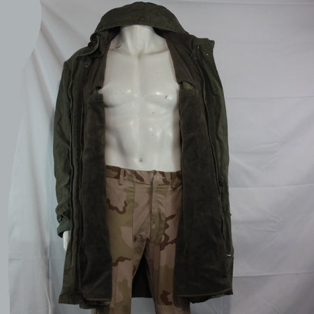 Vintage German Army Olive Parka Genuine Surplus Winter Coat Lined 44-46" (3810)