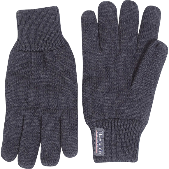 Thermal Knitted Gloves Mens Thinsulate Lined Acrylic Black Green