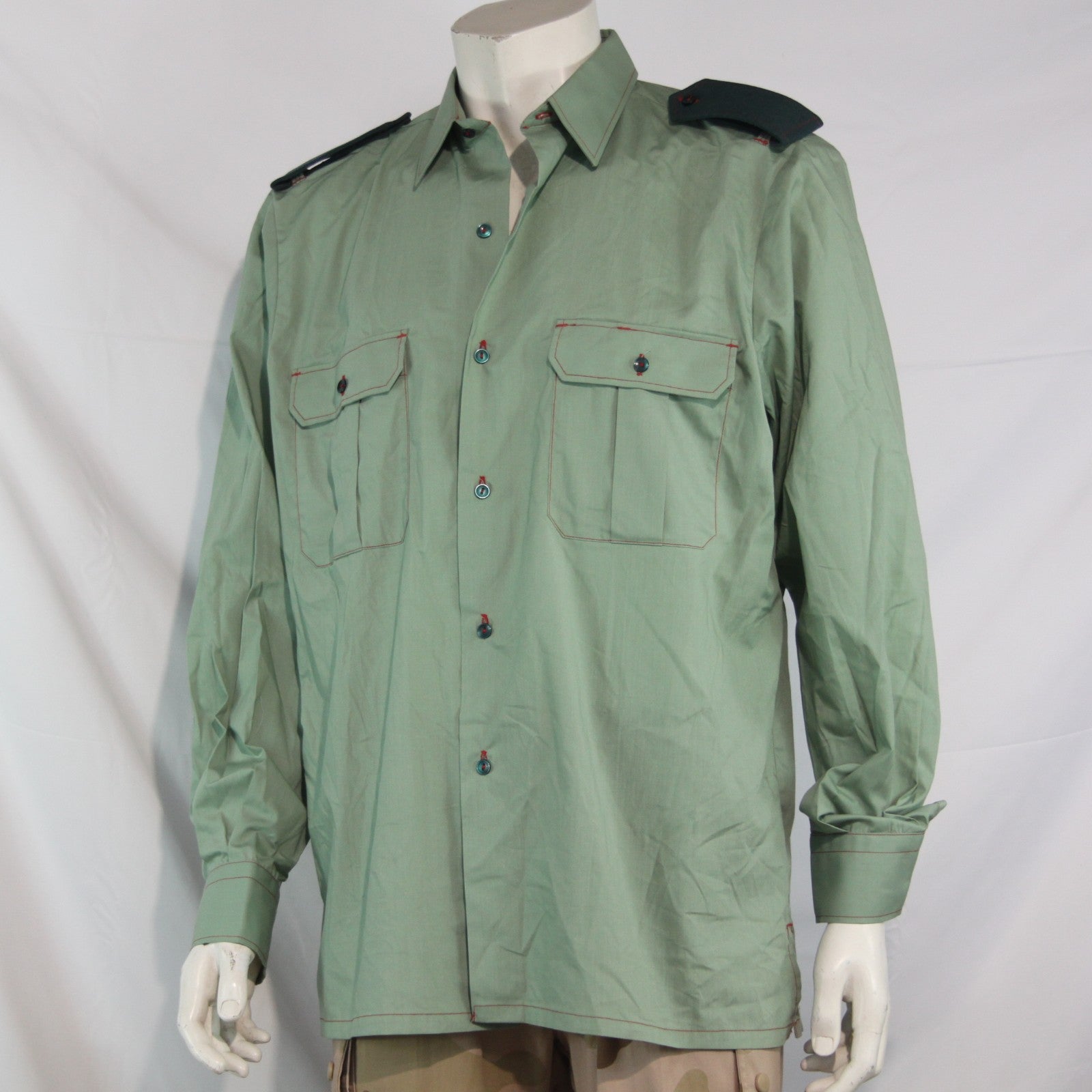 Spanish Civil Guard Long Sleeve Shirt Genuine Surplus  Green 42" Chest (4070)