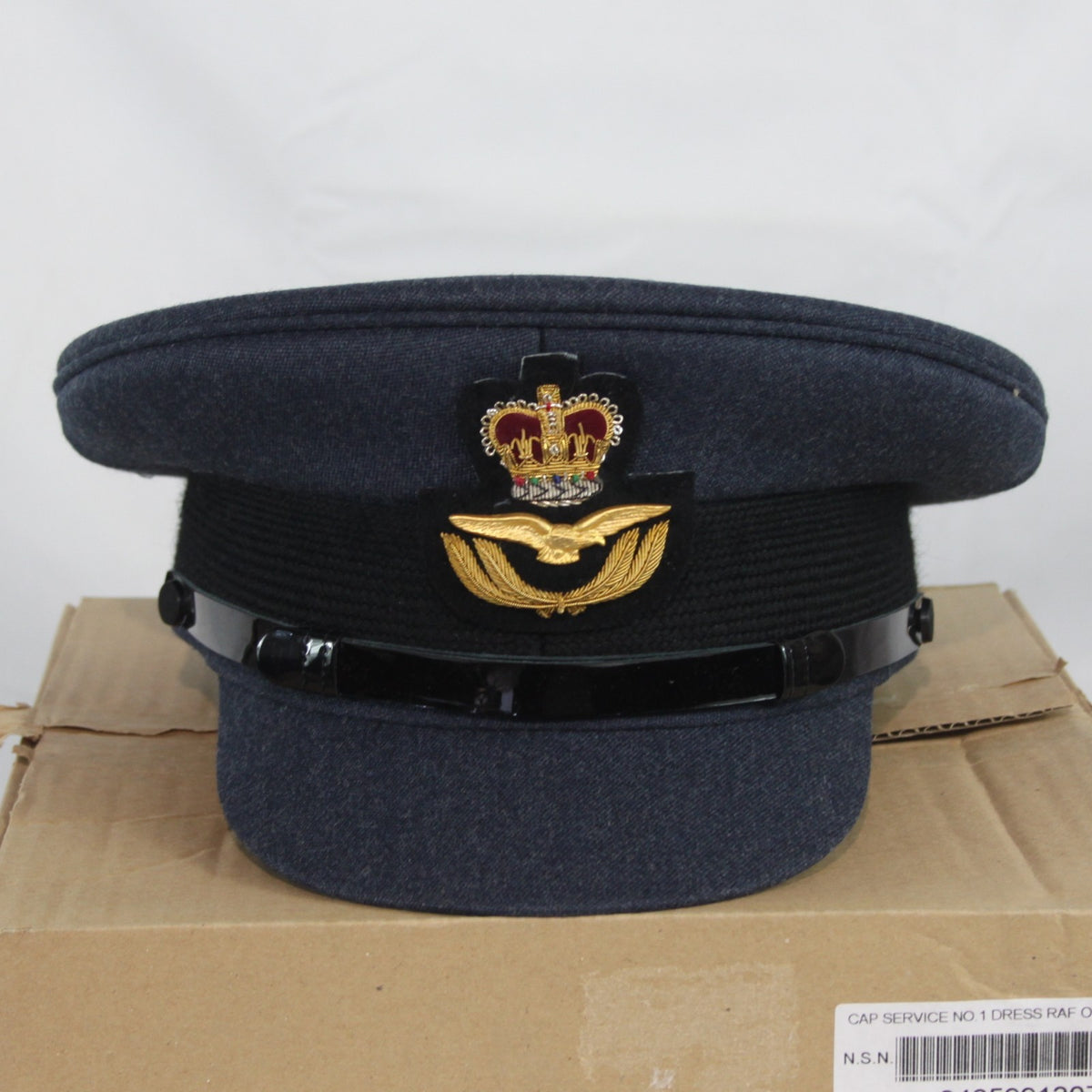 NEW British RAF Officers Mens Dress Hat Genuine Surplus Peak Cap 63cm (4412)