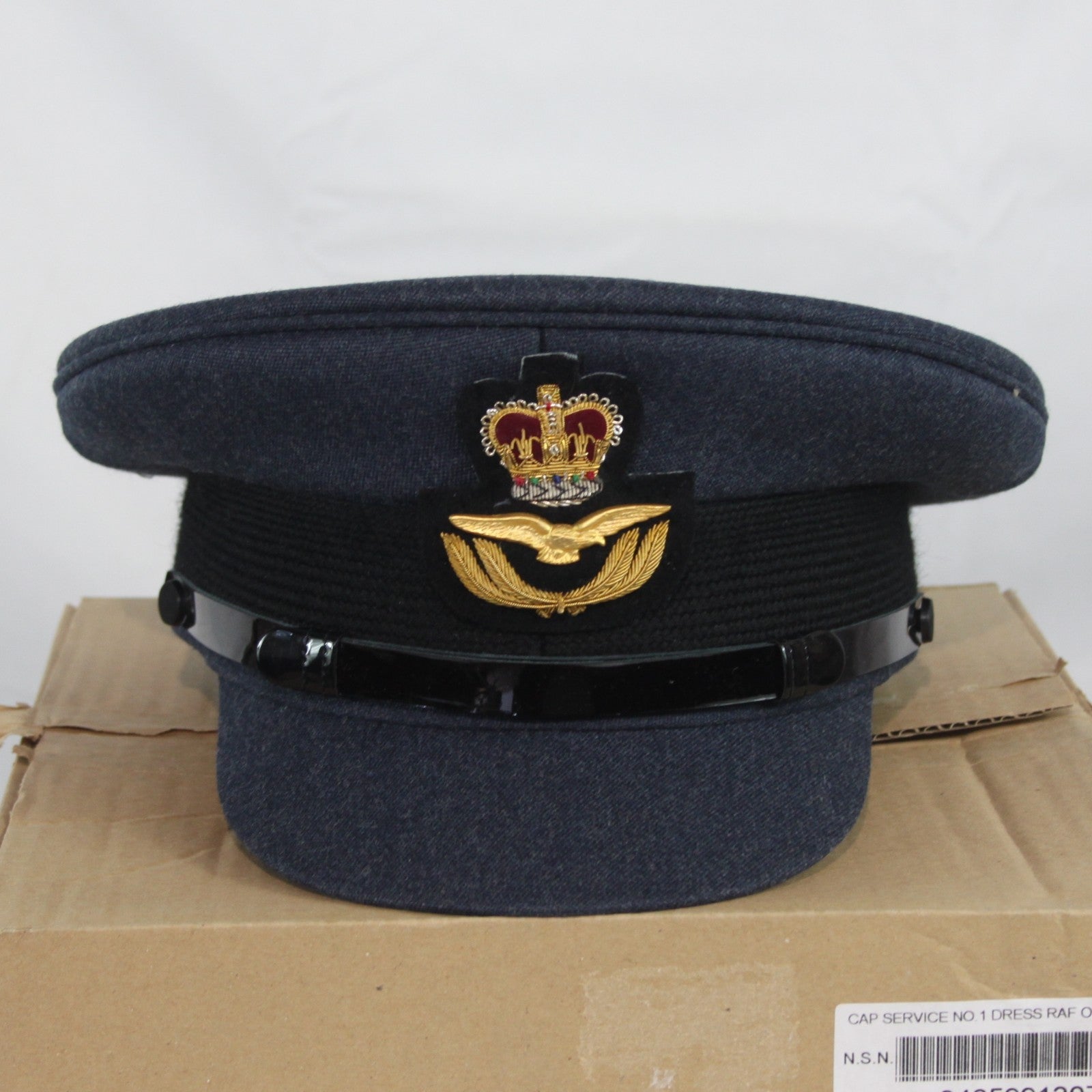 NEW British RAF Officers Mens Dress Hat Genuine Surplus Peak Cap 63cm (4412)