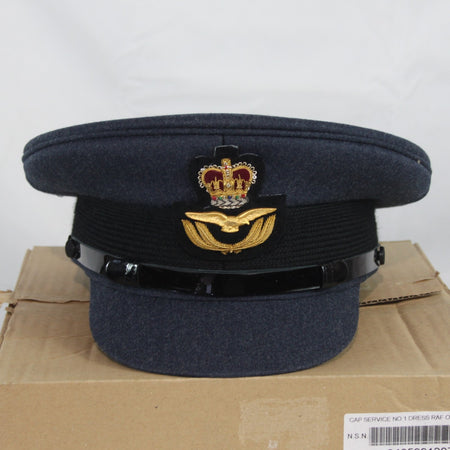 NEW British RAF Officers Mens Dress Hat Genuine Surplus Peak Cap 63cm (4412)