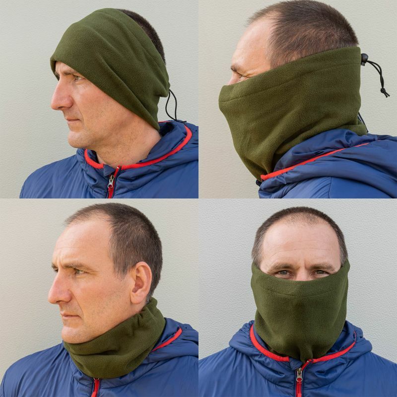 Highlander Thermal Polar Fleece Neck Warmer Gaiter Snood Scarf Black Olive