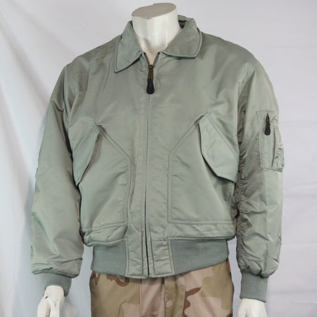 Highlander MA2 Bomber Jacket Plain Collar Padded Silver Grey Medium