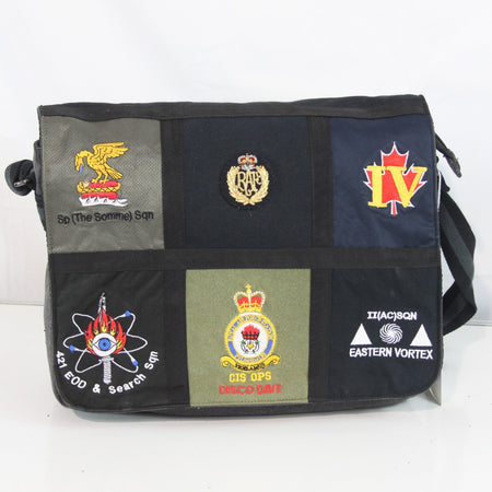 Upcycled RAF T-Shirt Badges Made into Exclusive Messenger Bag Aviation (4421)