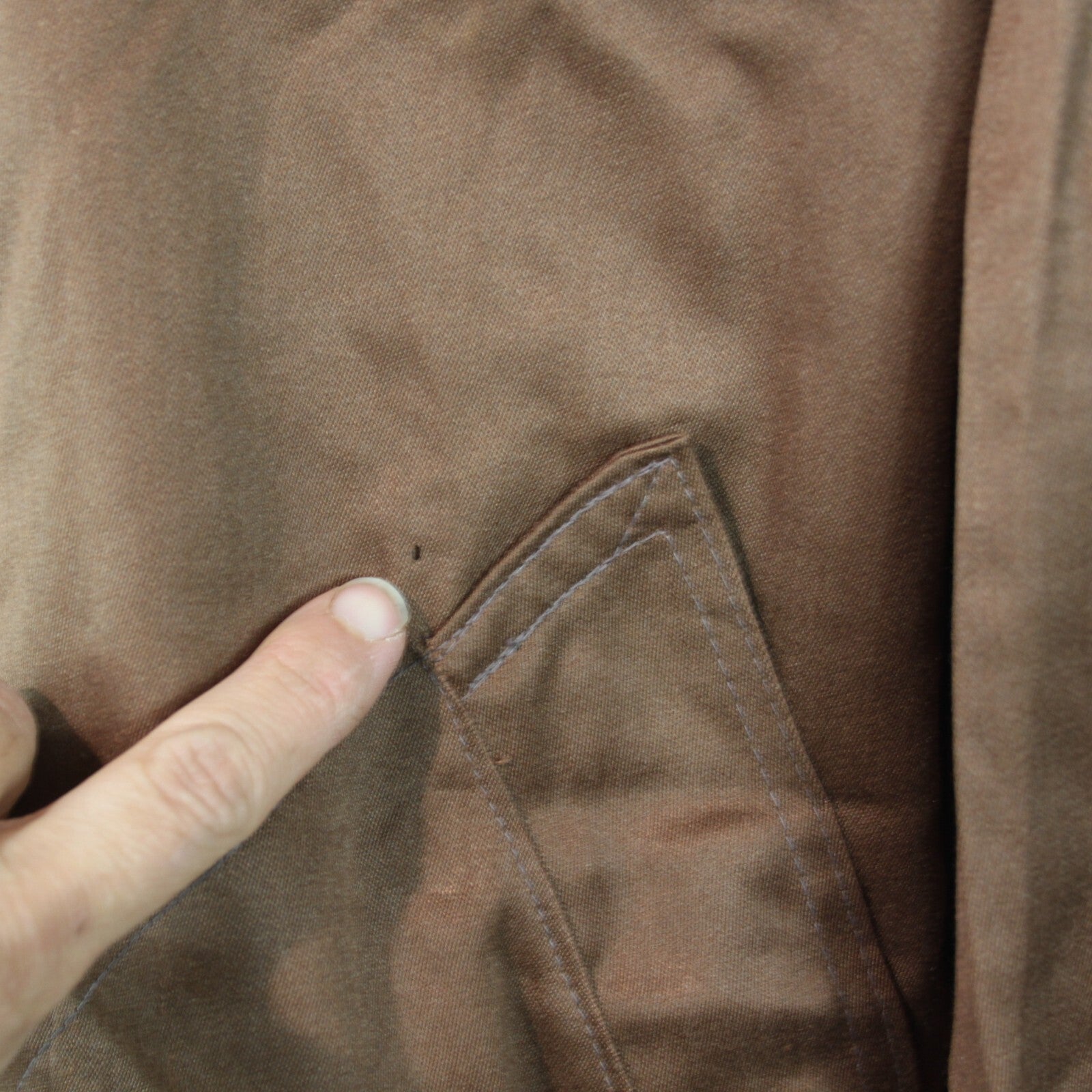 Genuine Surplus Romanian Army Working Jacket Shirt Brown Canvas Shiny Satin 3159