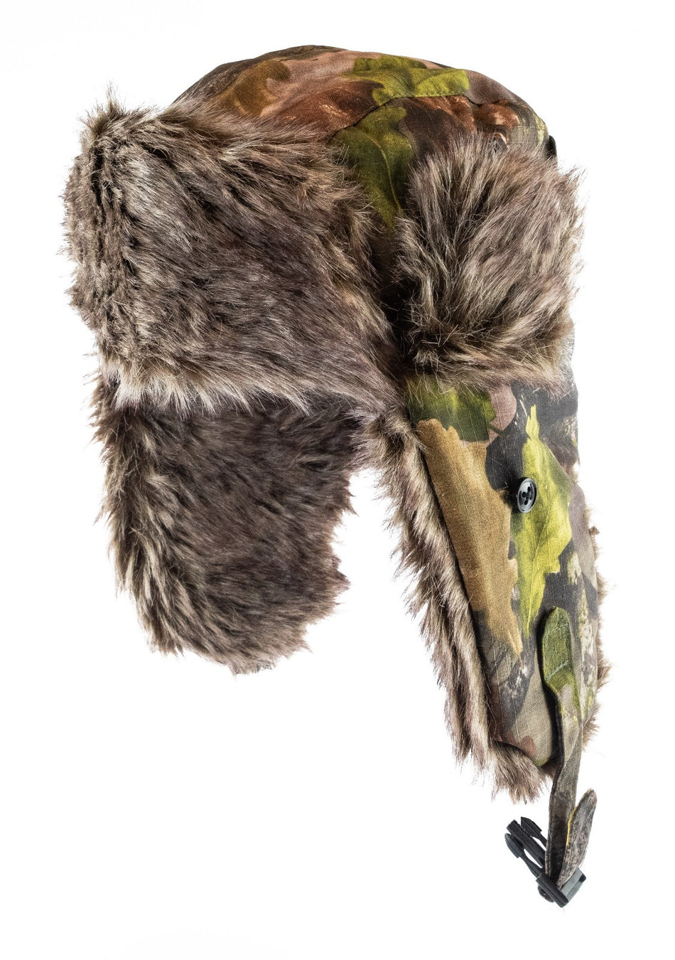 Jack Pyke Thermal Green Tundra Winter Trapper Hat Faux Fur Unisex Evo Camo