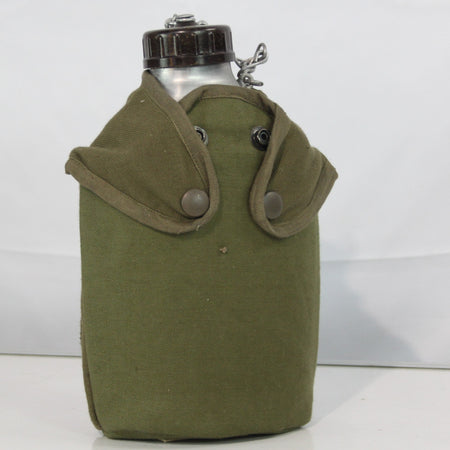 Genuine Surplus French Water Bottle Aluminium Metal Screw Top & Cover