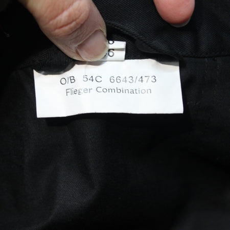 German Military Style Flight Suit Black Coverall Army Airforce 36" Chest (3999)