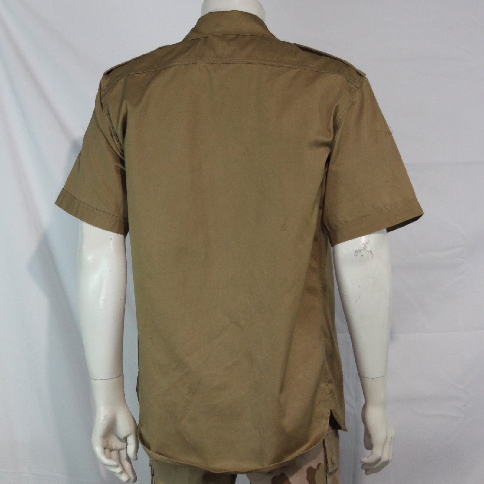 Genuine Surplus Greek Army Shirt Short Sleeve Cotton Canvas Tan Sand (3419)