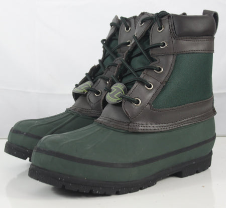 Highlander Morton Rubber & Canvas Warm Fleece Lined Ankle Boots Green Gardening