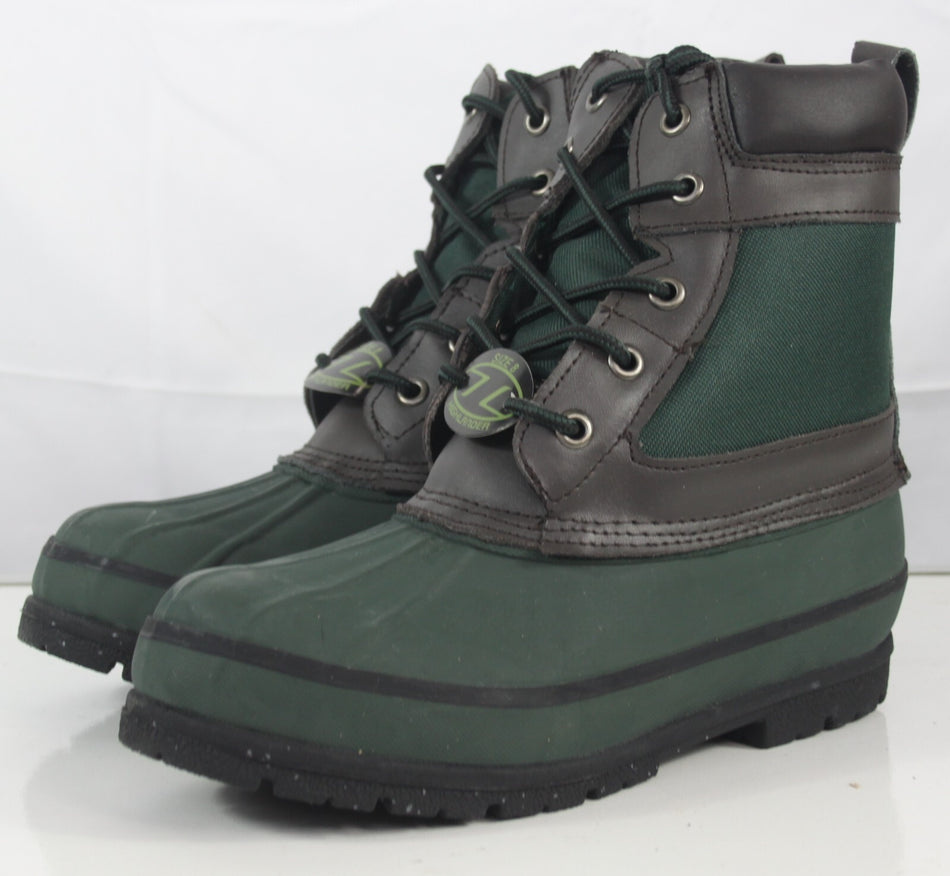 Highlander Morton Rubber & Canvas Warm Fleece Lined Ankle Boots Green Gardening