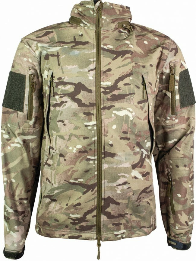 Highlander Tactical Hooded Softshell Jacket Water Resistant  Army Camo green