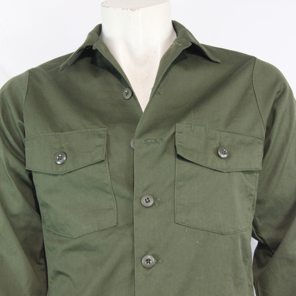 Vintage US Army Shirt  Olive Utility Shirt Genuine Surplus 14.5"  (4132