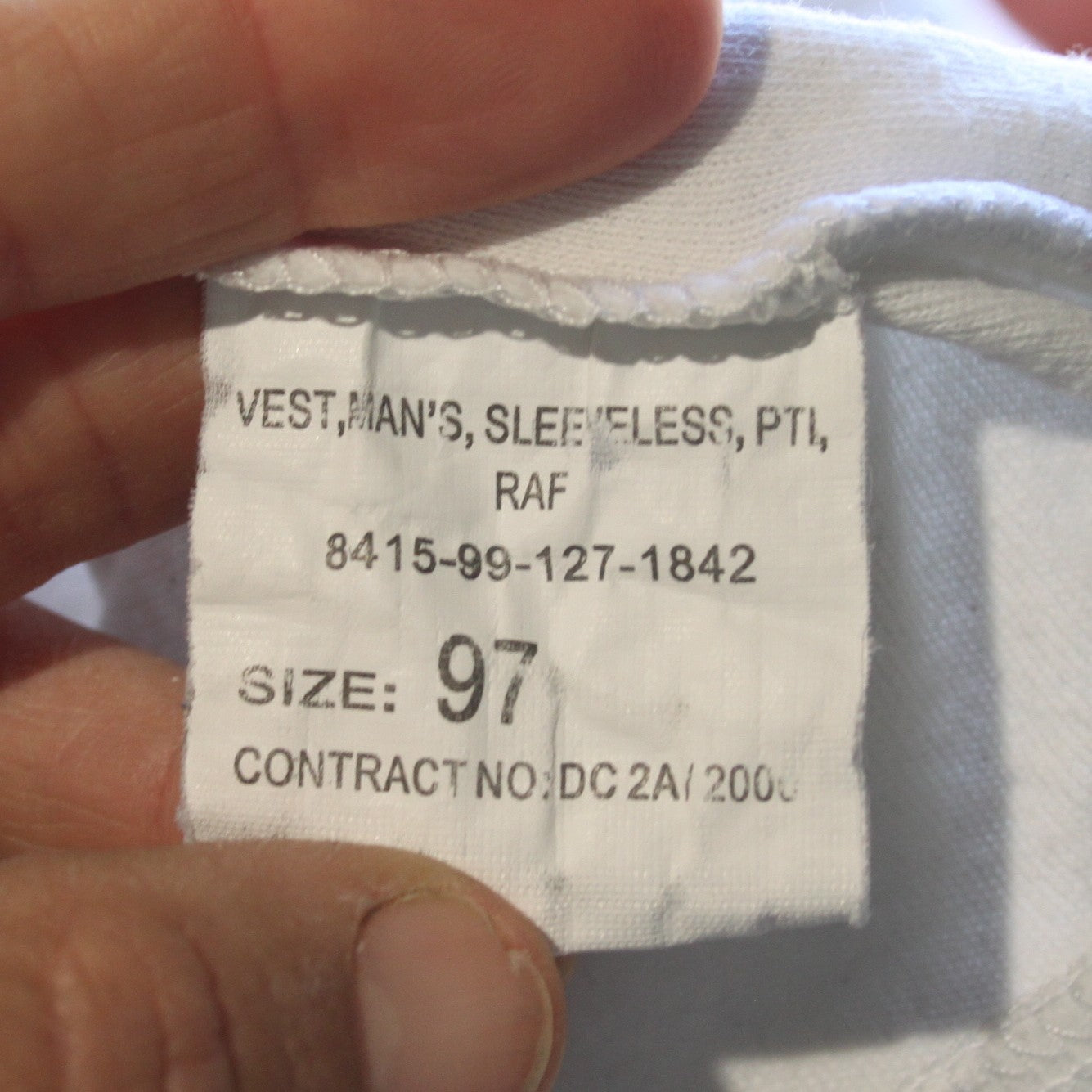 Genuine Surplus British Royal Air Force PT Vest Singlet T-Shirt Sleeveles (4270)