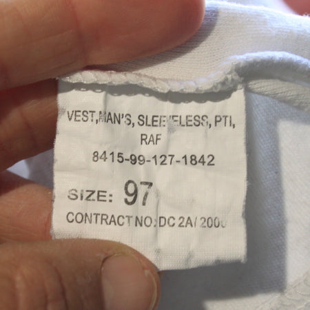 Genuine Surplus British Royal Air Force PT Vest Singlet T-Shirt Sleeveles (4270)
