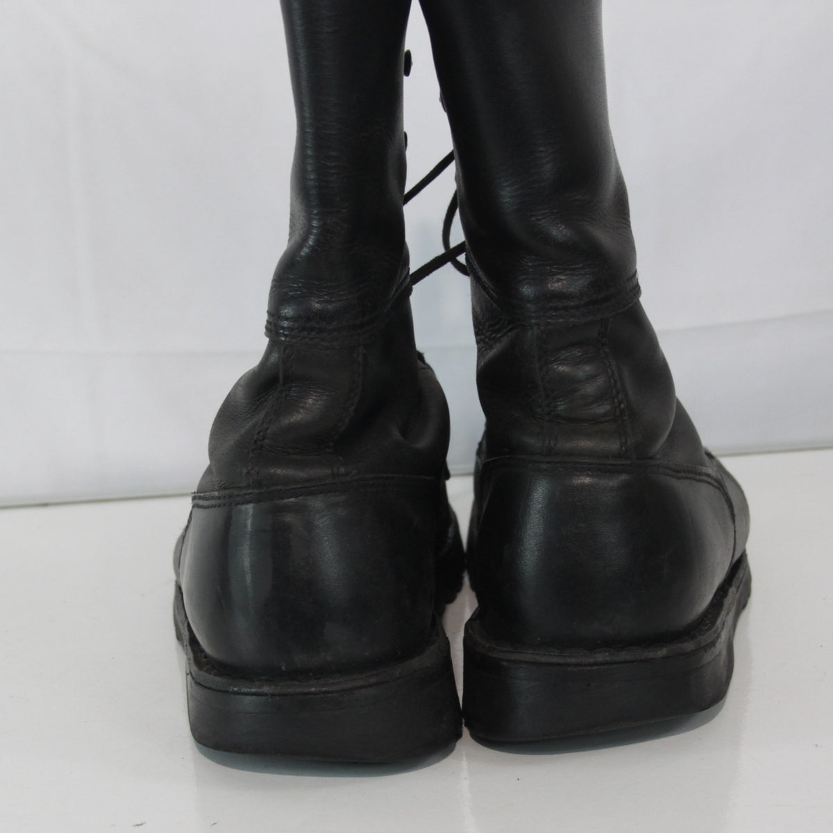 Austrian Army Summer Boots Black Leather UNlined Need Resoling EU43 UK9 (3868)