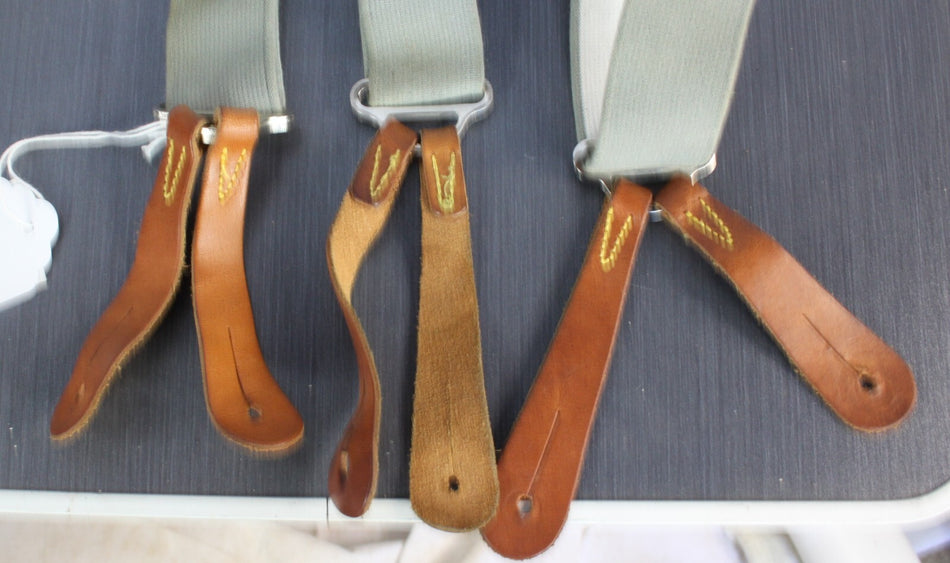 Genuine Surplus British Army RAF military Braces Grey leather End Button AllSize