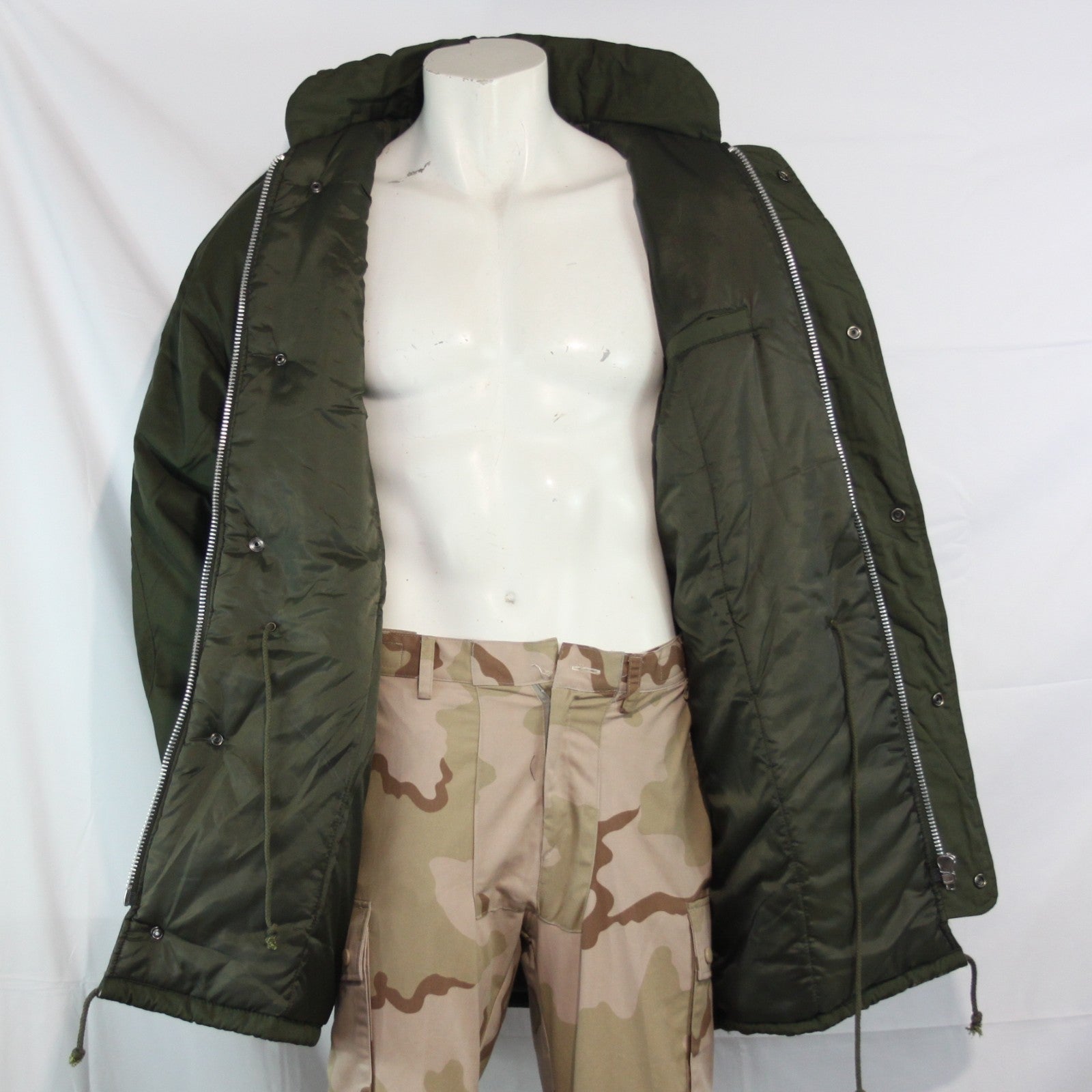 Padded Winter Coat Military Style Olive Green Quilted XXL 46-48" (3610)