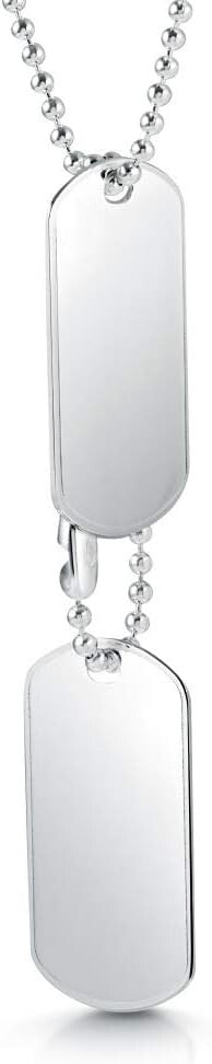 ARMY MILITARY STLE ARMY PAIR OF PLAIN DOG TAGS MEN LADIES FANCY DRESS