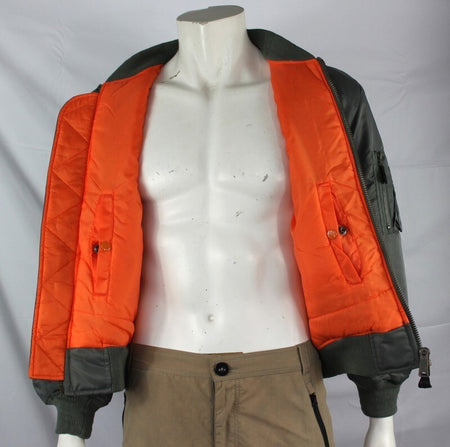Highlander MA1 Military Style Bomber Jacket Padded Olive Green
