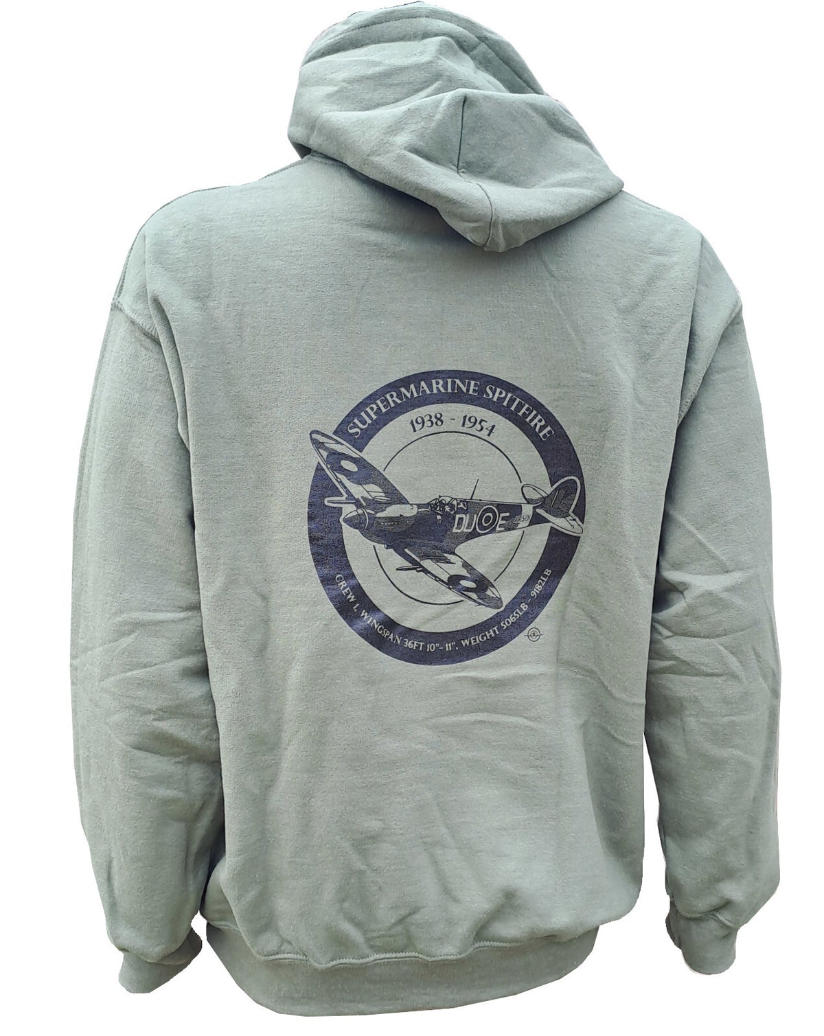 Spitfire Roundel Exclusive Printed Hoodie Warm Army Military Airforce Green