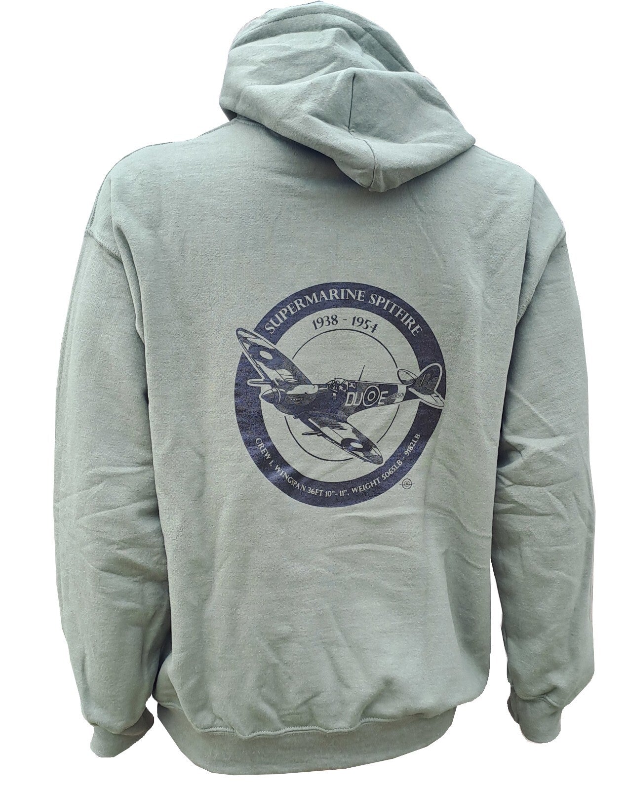 Spitfire Roundel Exclusive Printed Hoodie Warm Army Military Airforce Green