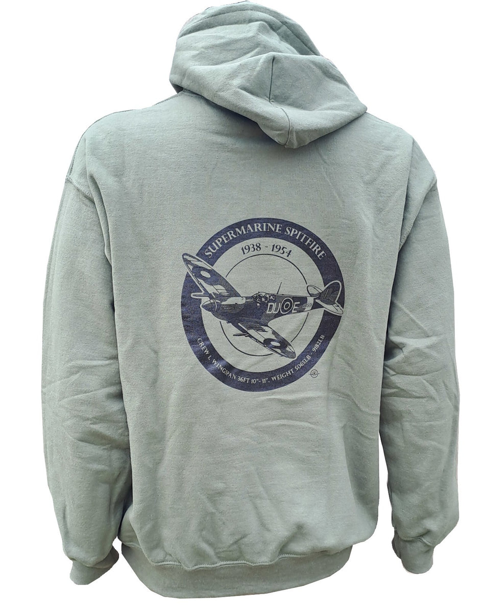Spitfire Roundel Exclusive Printed Hoodie Warm Army Military Airforce Green