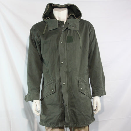 1980's French Army Fur Lined Parka Winter Genuine Surplus Olive 36-38" (3701)