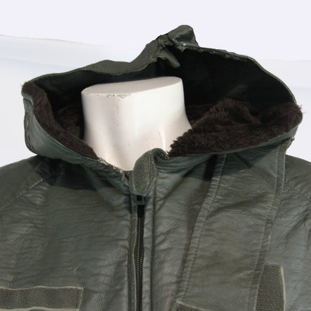 Genuine Surplus French Military Leather Style Cold Weather jacket Olive (3792)