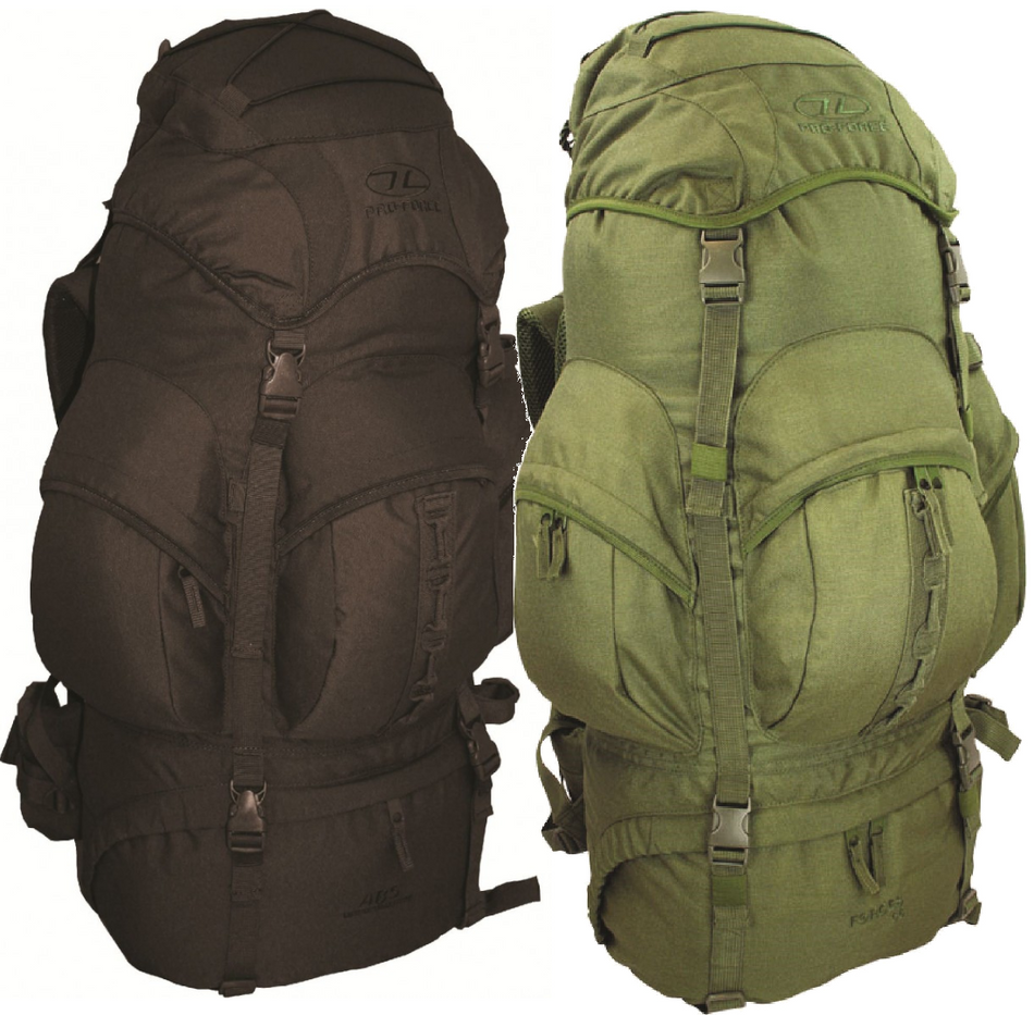 ED Highlander Forces 66 Litre Rucksack Black Olive Military Bergen