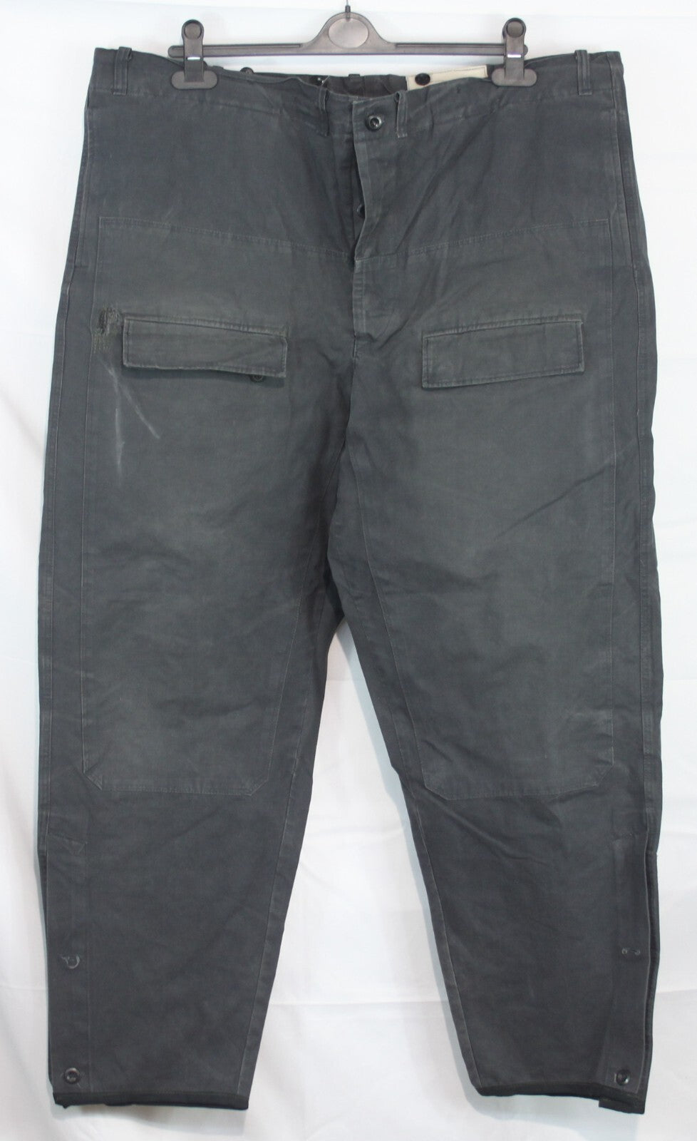 Genuine Surplus French / Belgian Vintage Canvas Trousers Stiff Navy 46" (1532)