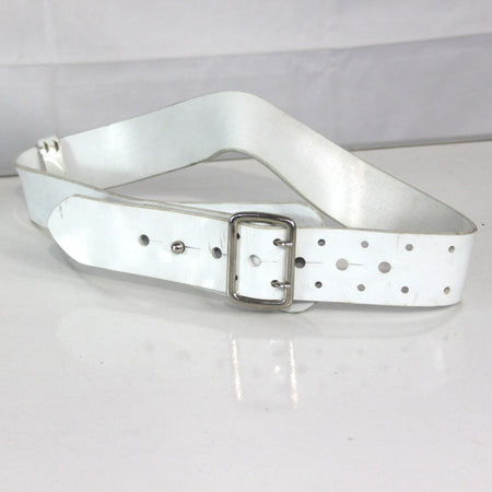 French Naval White Parade Belt Plastic Genuine Surplus 26-32" Waist (4089)