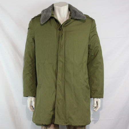 Vintage USSR Soviet Era Parka Winter Coat Padded Khaki Surplus 36-38" (3664)