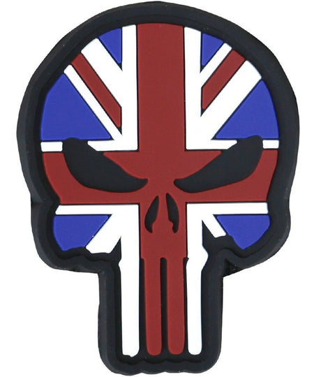 KT Punisher Union Jack Skull PVC Rubber Morale Patch tactical hook 3D Army Airso
