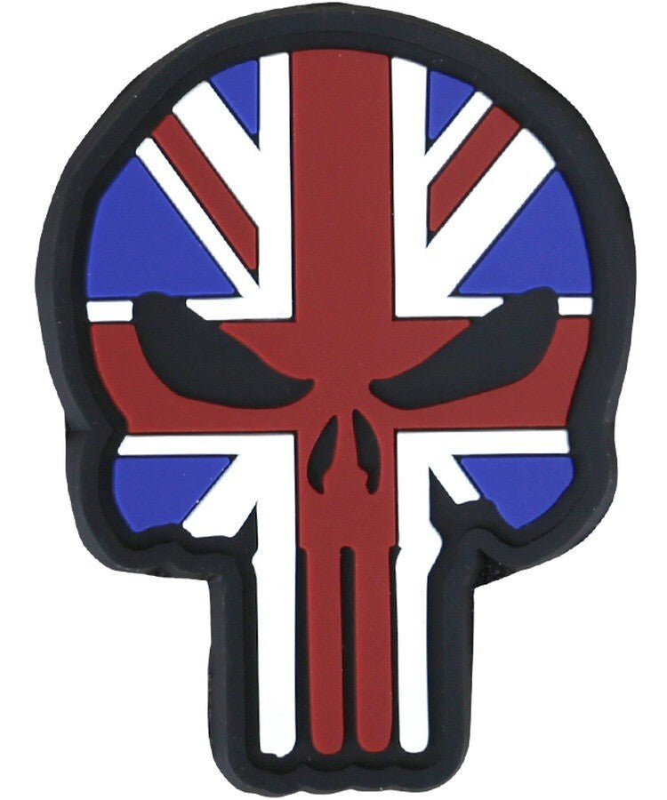 KT Punisher Union Jack Skull PVC Rubber Morale Patch tactical hook 3D Army Airso