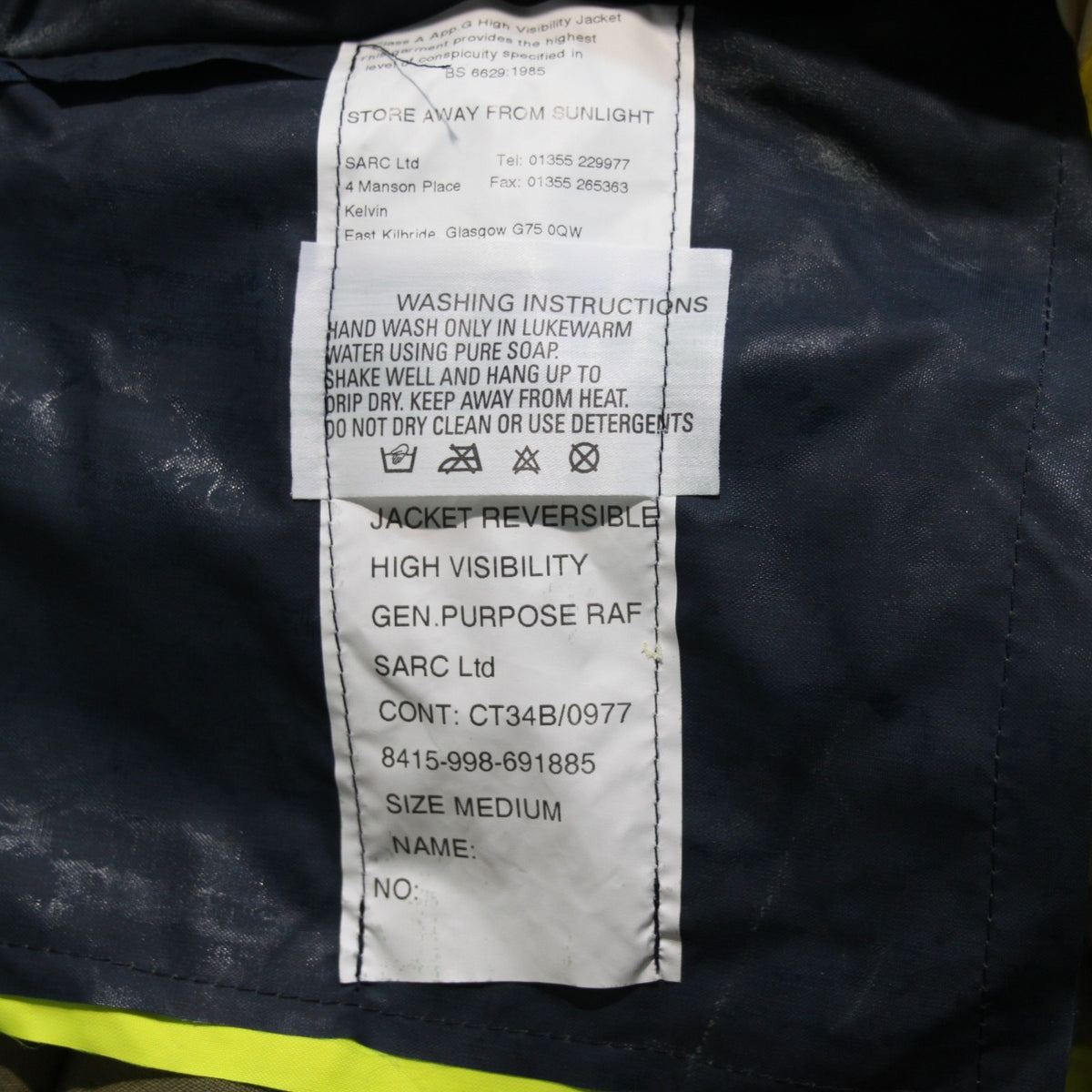 Genuine Surplus RAF Reversible Waterproof High Visibility Raincoat G2 M (3563)