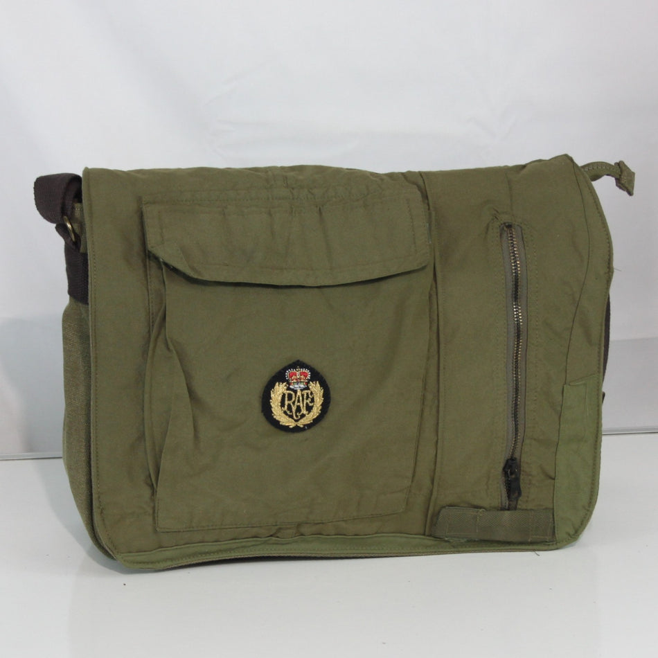 Upcycled RAF Flight Suit Made into Exclusive Messenger Bag Olive Aviation (4468)
