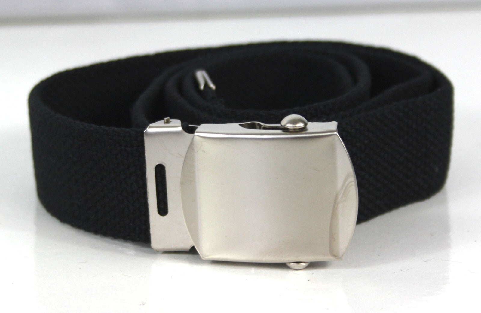 Black 33mm US Military Style Belt Cotton Canvas Adjustable One SIze 28-44"