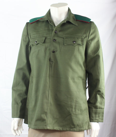 Genuine Surplus Bulgarian 3 Button Shirt olive Green Contrast Epaulettes (4273)