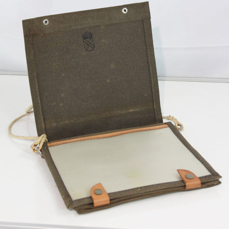 Genuine Surplus Swedish Army Vintage Map Case Leather Trim  (3395)