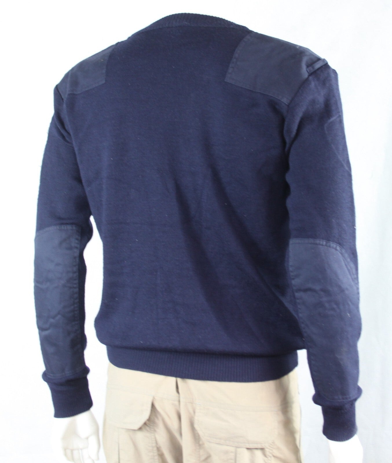 Genuine Surplus Dutch Army Jumper Blue Mid Weight 50% Wool Warm Knitted