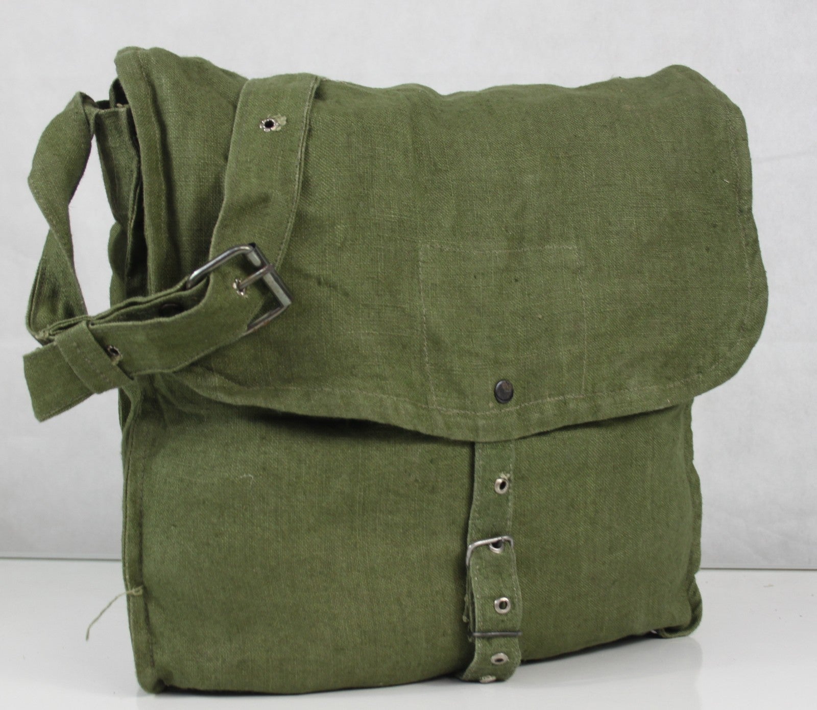 Genuine Surplus Bulgarian Army Side Bag Lightweight LINEN Vintage Gas Mask (3354