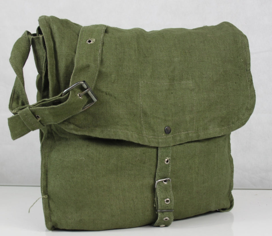 Genuine Surplus Bulgarian Army Side Bag Lightweight LINEN Vintage Gas Mask (3354