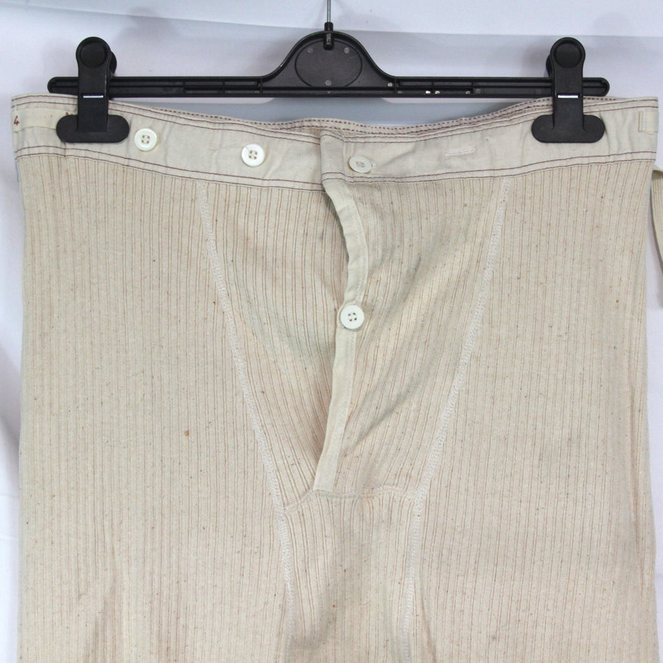Vintage Swedish Cotton Long Johns Genuine Surplus Army Military ThermalCream3818