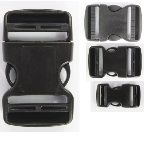 Double Side Release Buckles Black Plastic Clips Rucksacks Replacement All Sizes