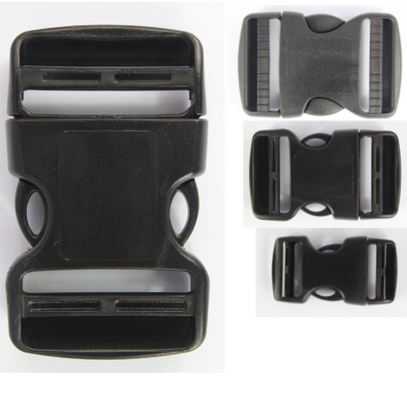Double Side Release Buckles Black Plastic Clips Rucksacks Replacement All Sizes