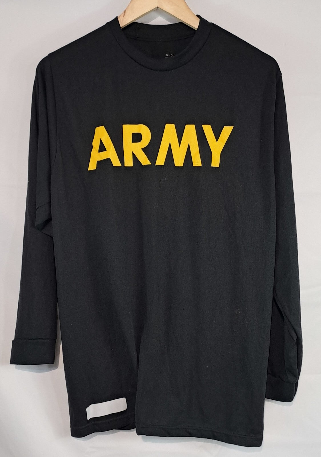 Genuine Surplus US Army Long Sleeve T-shirt Black Polyester Medium (2700)