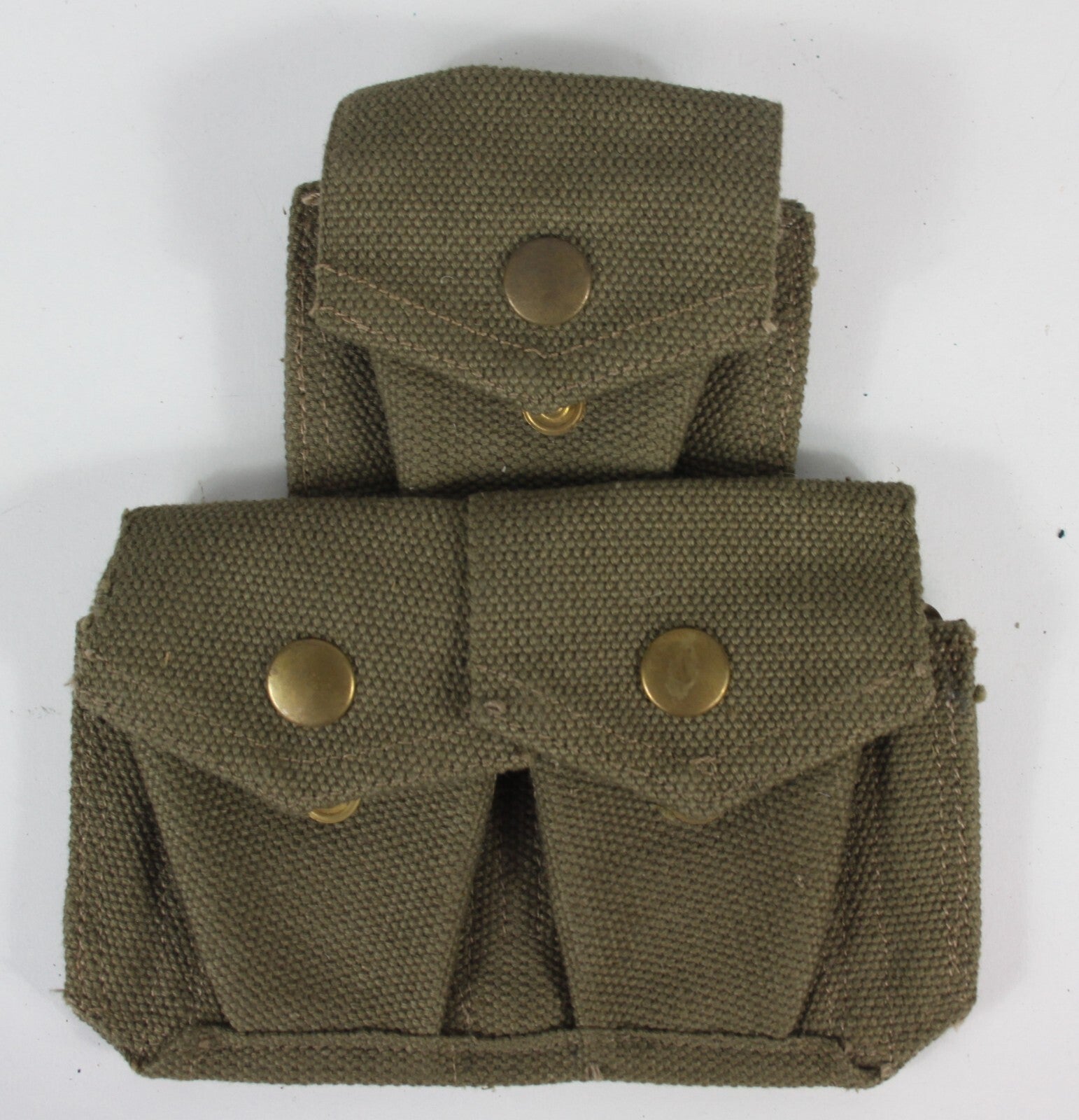 Genuine Surplus Italian Army Triple Webbing Pouch Vintage Canvas Grade1