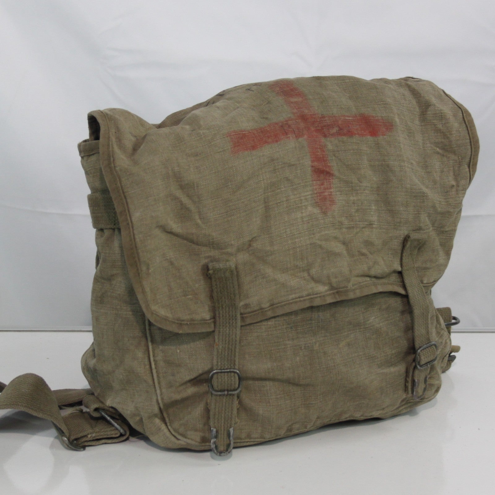Genuine Surplus French Army Vintage Rucksack Cotton Canvas First Aid Padre 3407